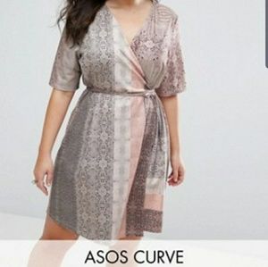 Plus ASOS Curve Snakeskin Print Wrap Dress